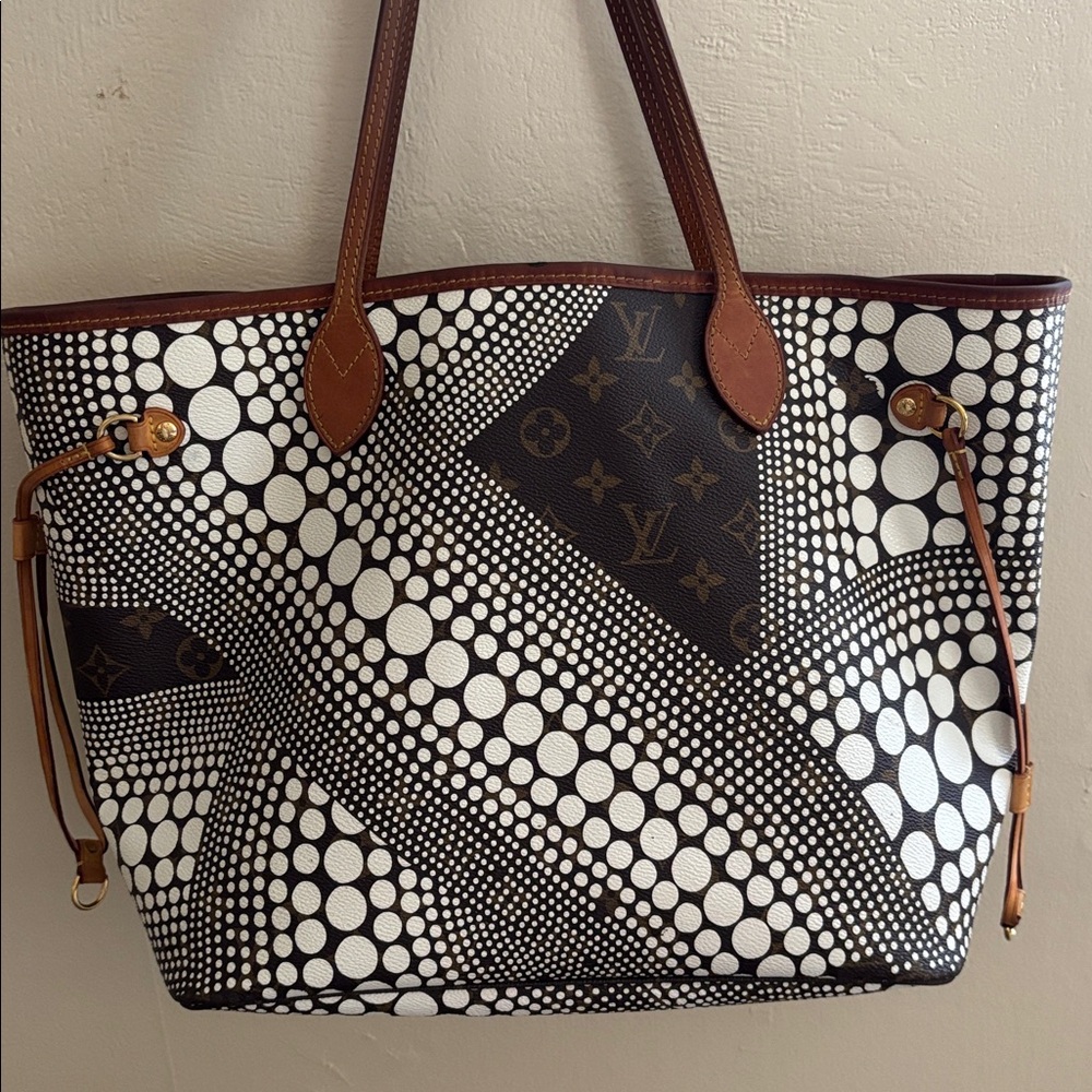 SOLD Louis Vuitton Yayoi Kusama Limited Waves Neverfull Dot Brown White Monogram - Picture 7 of 16